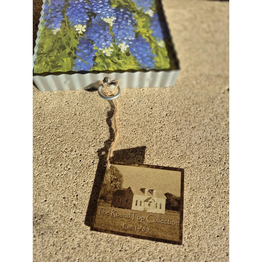 Round Top Collection Bluebonnet 6x6 Metal Wall Art – Texas Rustic Farmhouse - Picture 3 of 4